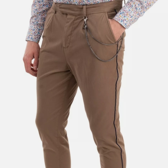 RRP €140 THE KOOPLES Trousers Size 46 / S Garment Dye Pleated Chain Cropped - Picture 3 of 13